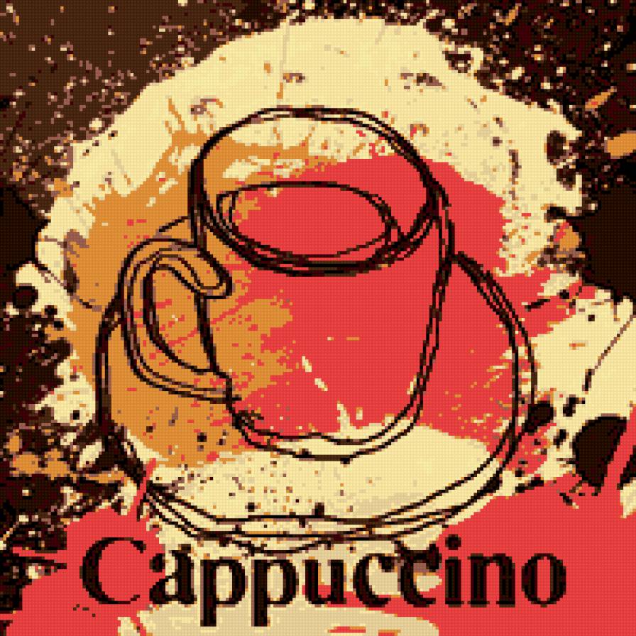 капучино - современная живопись, кофе, капучино, чашка - предпросмотр