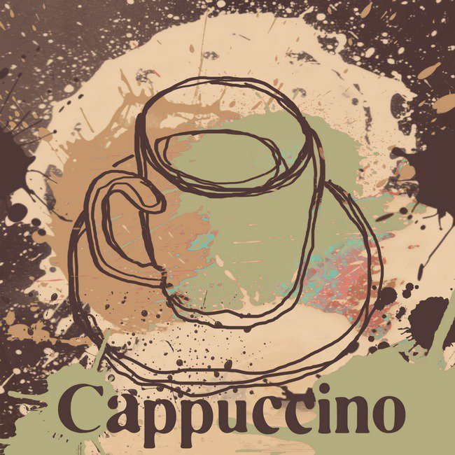 капучино 2 - кофе, капучино, современная живопись, чашка - оригинал