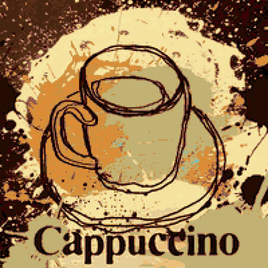 капучино 2 - современная живопись, капучино, кофе, чашка - предпросмотр