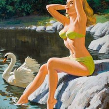 Схема вышивки «Девушка.»