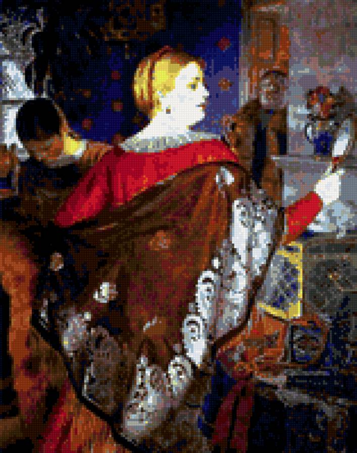 купчиха с зеркалом кустодиев - картина старина дама - предпросмотр