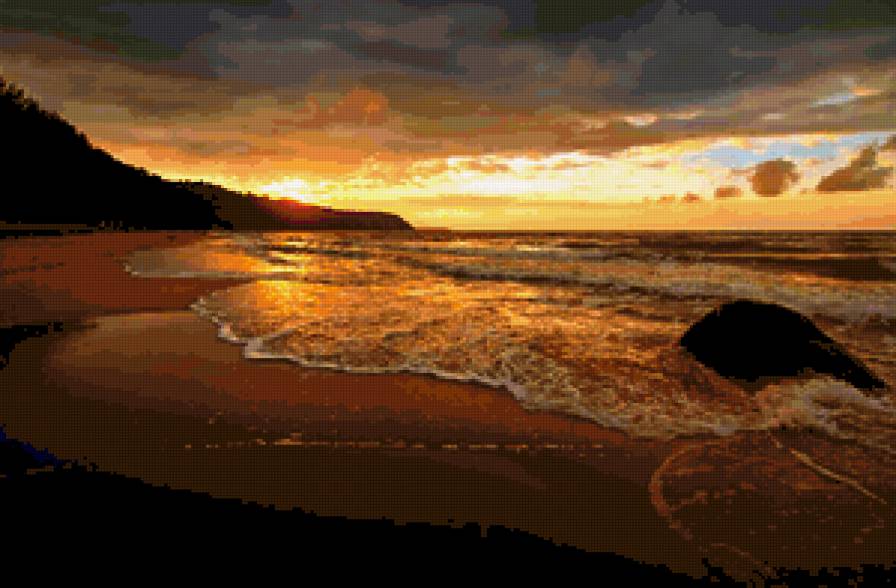 пейзаж - пейзаж, закат, природа, море - предпросмотр