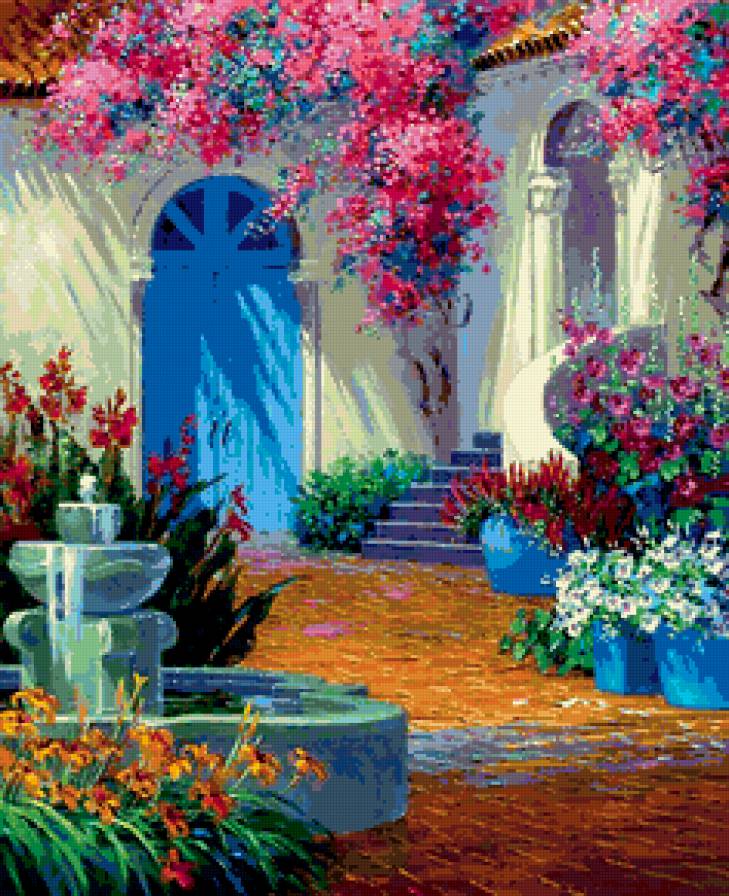 Розарий - фонтан, природа - предпросмотр