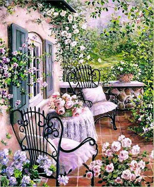 Отдых на террасе - дом, пейзаж, природа - оригинал