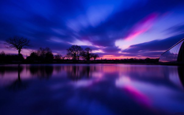 фиолетовый закат - закат вечер - оригинал