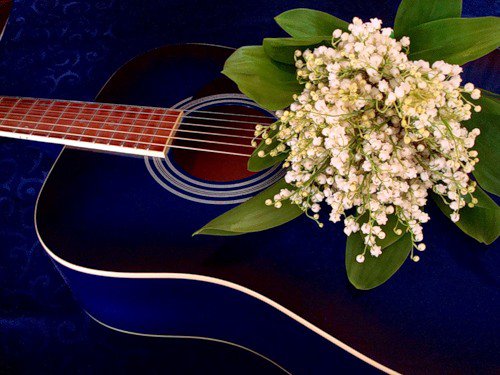 весна - ландыши, букет, гитара, мелодия, весна - оригинал