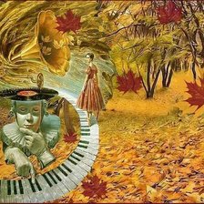 Схема вышивки «осенний пейзаж»