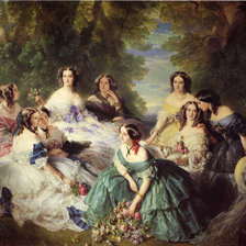 Схема вышивки «Винтерхальтер - императрица Евгения в окружении своих дам, 1855.»
