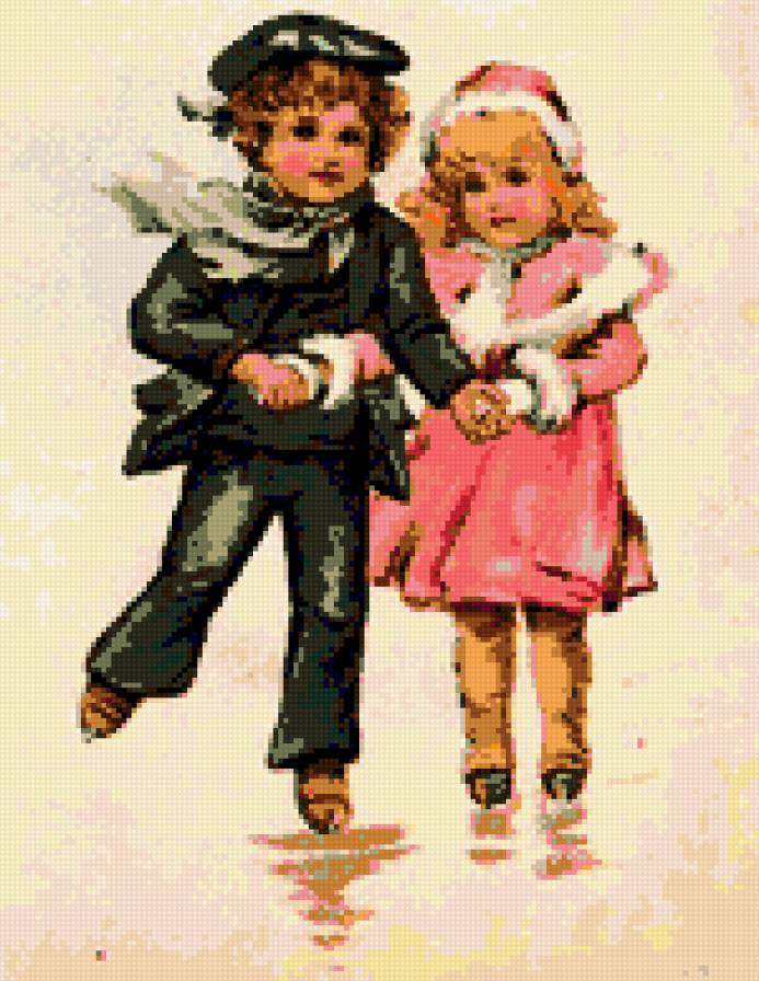 На катке - дети, зима, коньки - предпросмотр