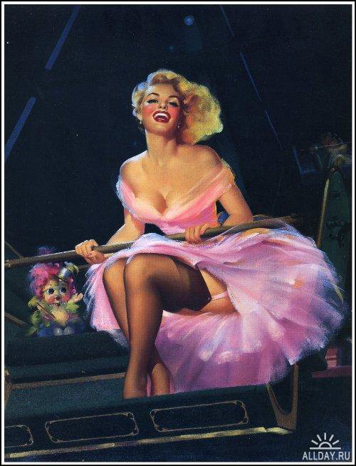 Розовая фантазия - винтаж, люди, девушки - оригинал