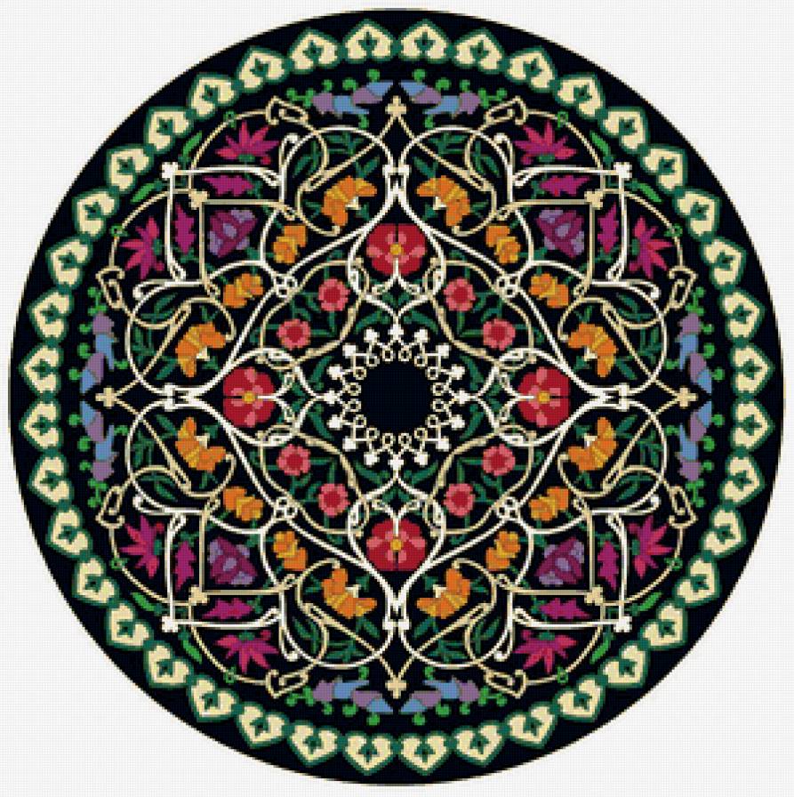 узор для салфетки - орнамент, подушка, цветы, салфетка, узор - предпросмотр