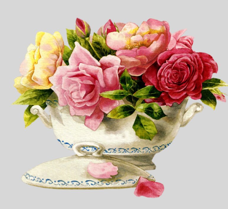 розы в вазе - оригинал