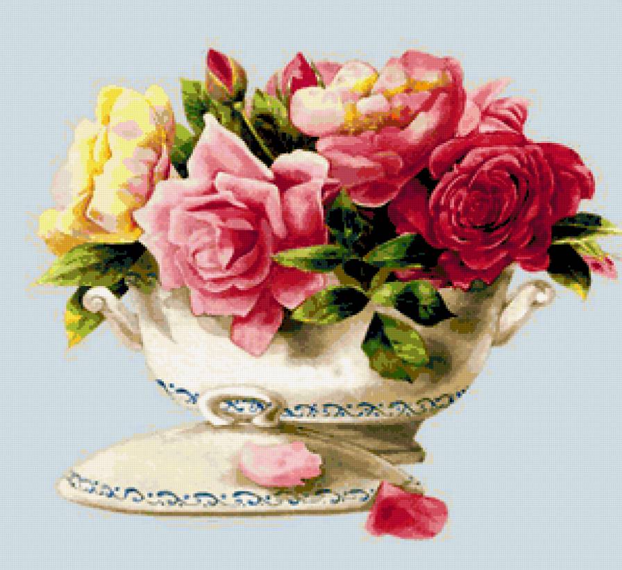 розы в вазе - предпросмотр