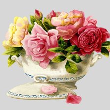 Схема вышивки «розы в вазе»