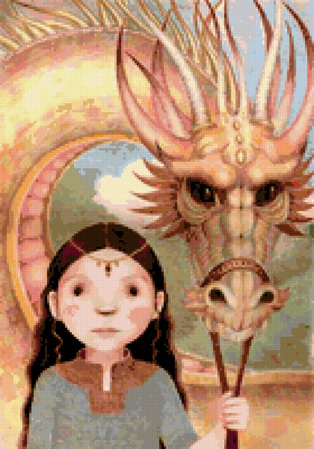 девочка и дракон2 - девочка, дракон - предпросмотр