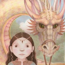 Схема вышивки «девочка и дракон2»