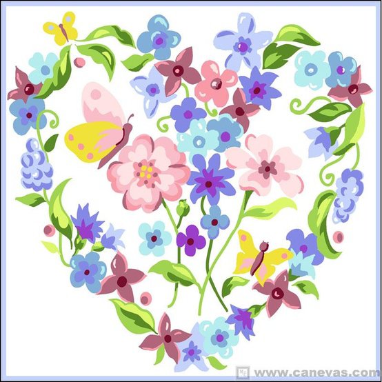 сердце - цветы, бабочки, сердце - оригинал
