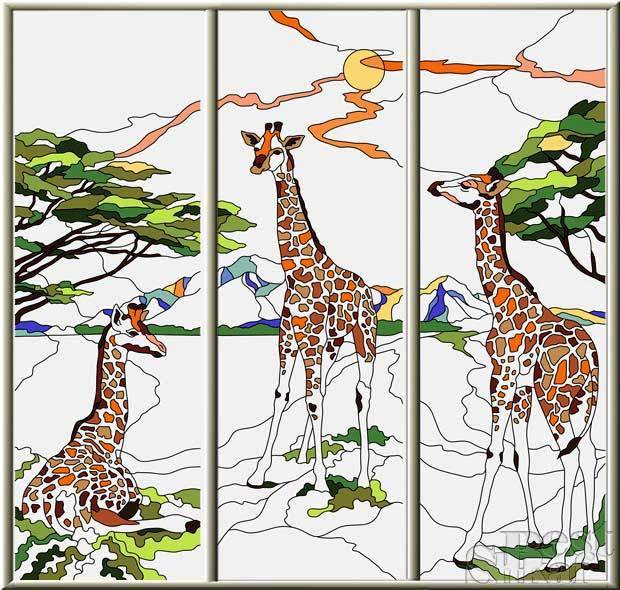 жирафы - саванна, животные - оригинал