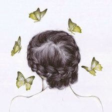 Оригинал схемы вышивки «Девушка с бабочками» (№294534)