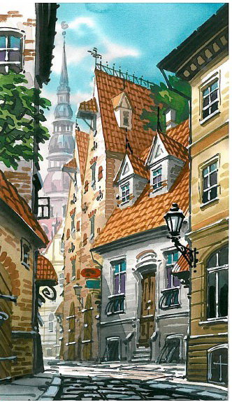 Старая Рига 6 - рига - оригинал