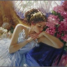 Схема вышивки «Задумчивость»