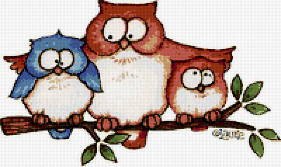 Owl Family - совы - предпросмотр