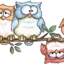 Схема вышивки «Owls on a Branch»