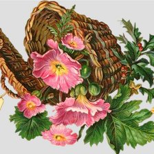 Оригинал схемы вышивки «цветы в корзине» (№295540)