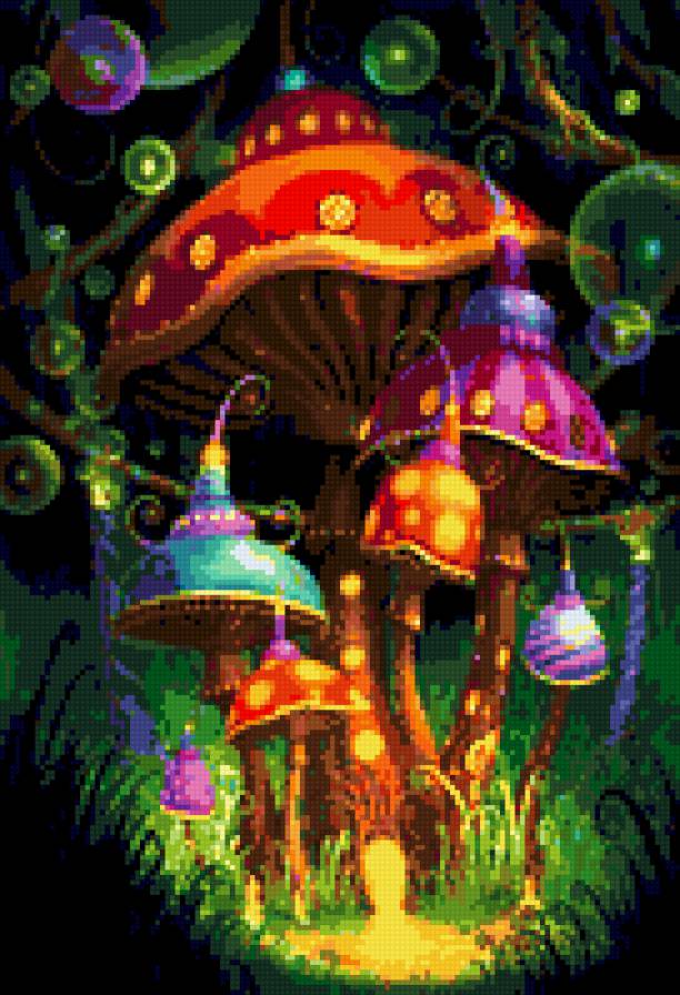 Сказочные грибы - сказка, грибы, детское, лес - предпросмотр
