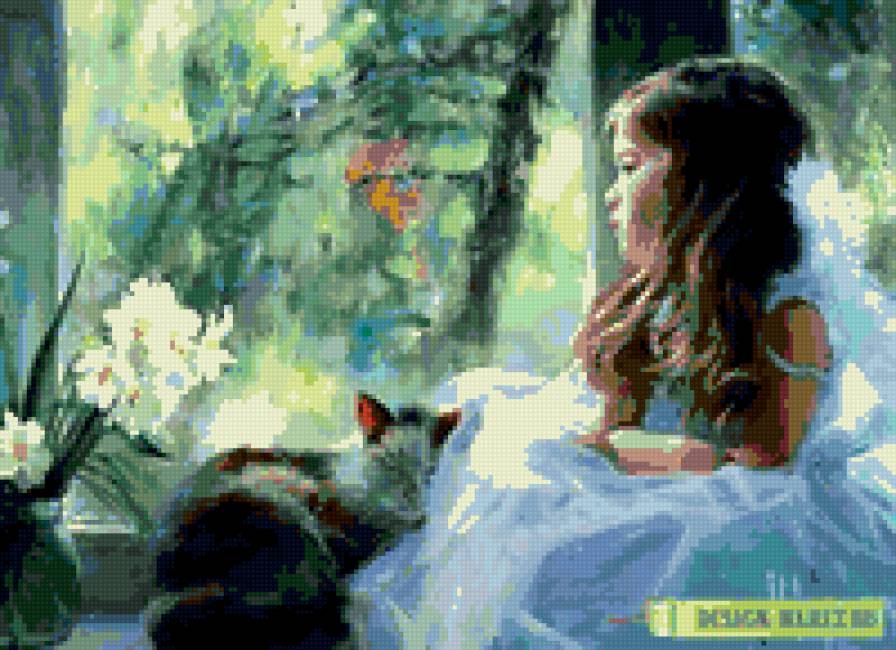 Любовь 5 - котенок, девочка - предпросмотр