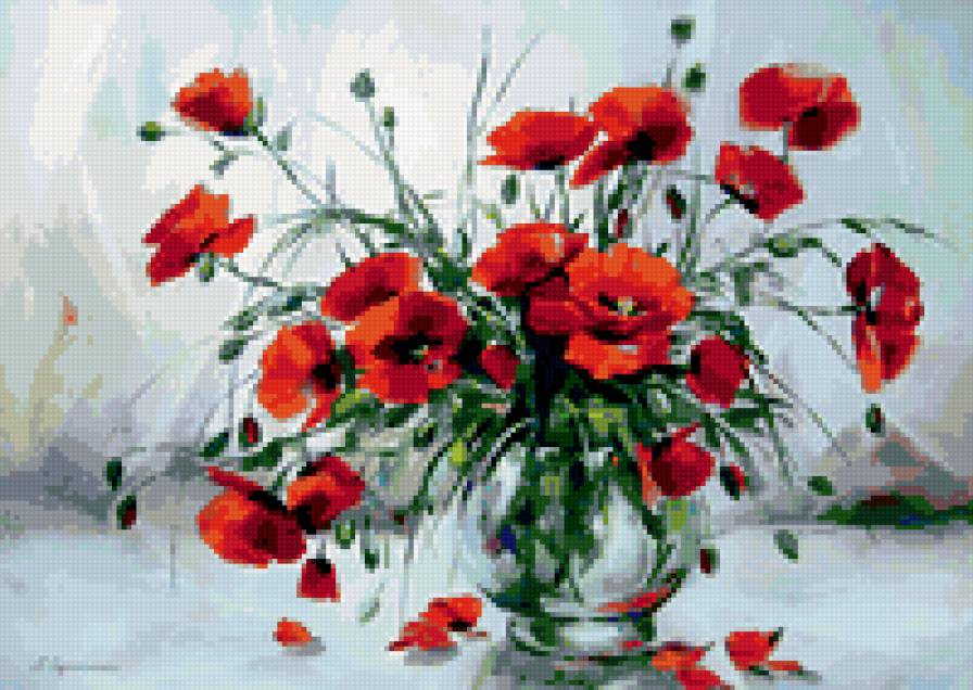 Маки 1 - натюрморт, букет, цветы - предпросмотр