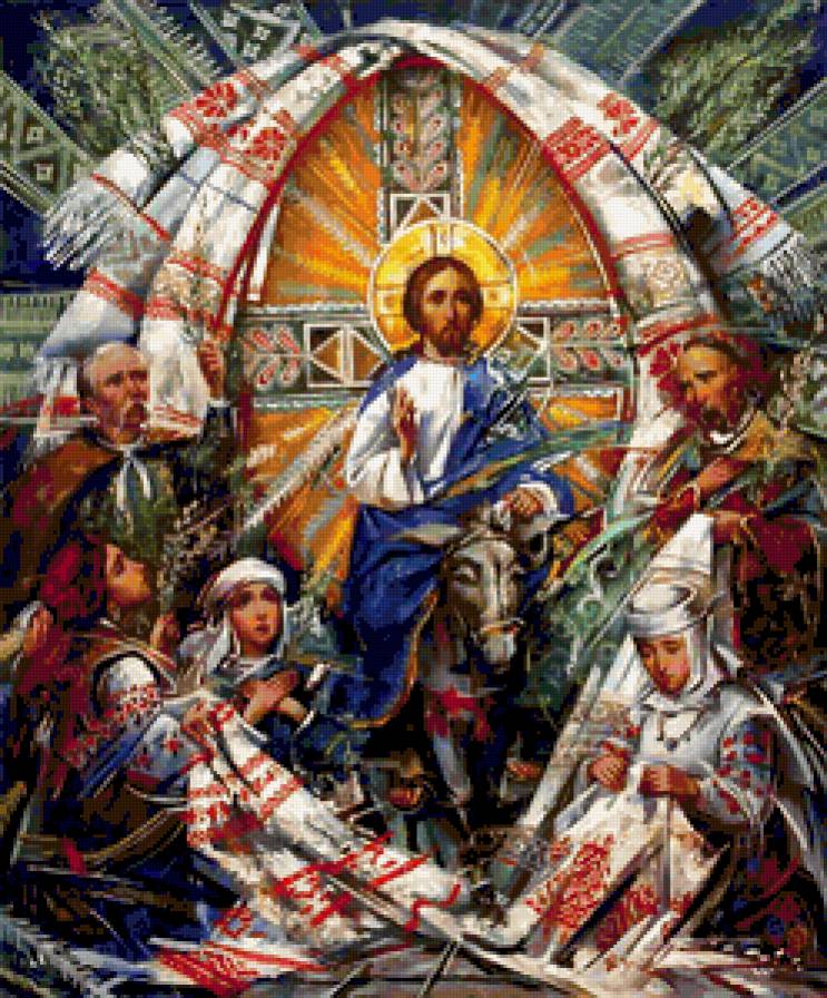 Вход в Ерусалим - икона - предпросмотр