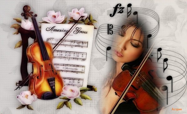 Под музыку Вивальди - ноты, диптих, скрипач, скрипка, музыкант - оригинал