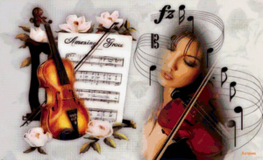 Под музыку Вивальди - диптих, скрипач, ноты, скрипка, музыкант - предпросмотр