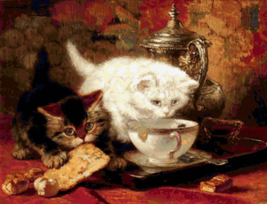котята - чай, котята, печенье - предпросмотр