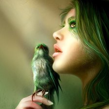 Девушка с птицей