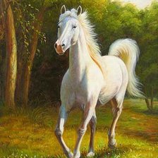 Оригинал схемы вышивки «белая лошадь» (№296450)