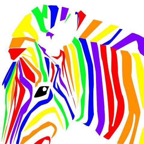 радужная зебра - животные, абстракция - оригинал