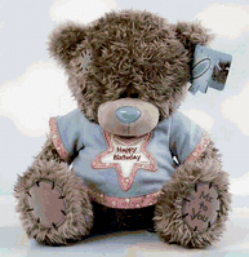 Мишка тедди в голубой футболке - медведь, мишка тедди, мишки - предпросмотр