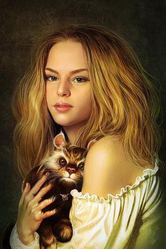Живопись - девушка. зверек - оригинал