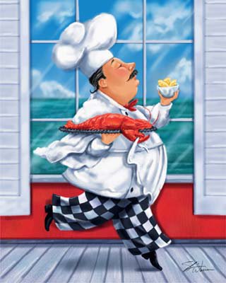 Шустрый повар - море, для кухни, повар, еда - оригинал