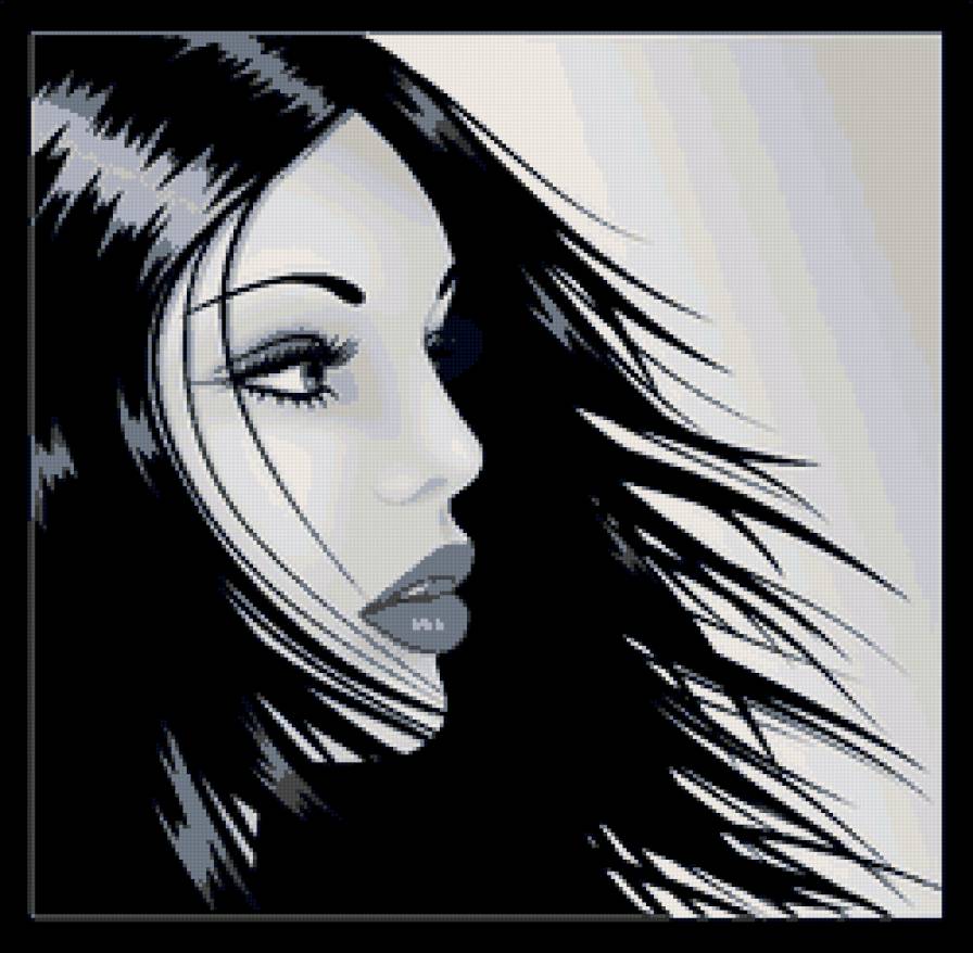 девушка - портрет, образ, черно-белое - предпросмотр