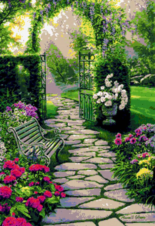 Дверь в лето - пейзаж, лето, цветы - предпросмотр