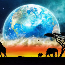 Схема вышивки «планета, закат»