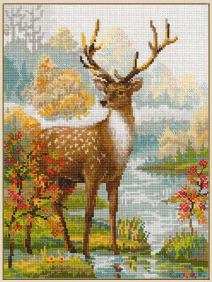 Олень в осеннем лесу - олень, природа, осень, животные - оригинал