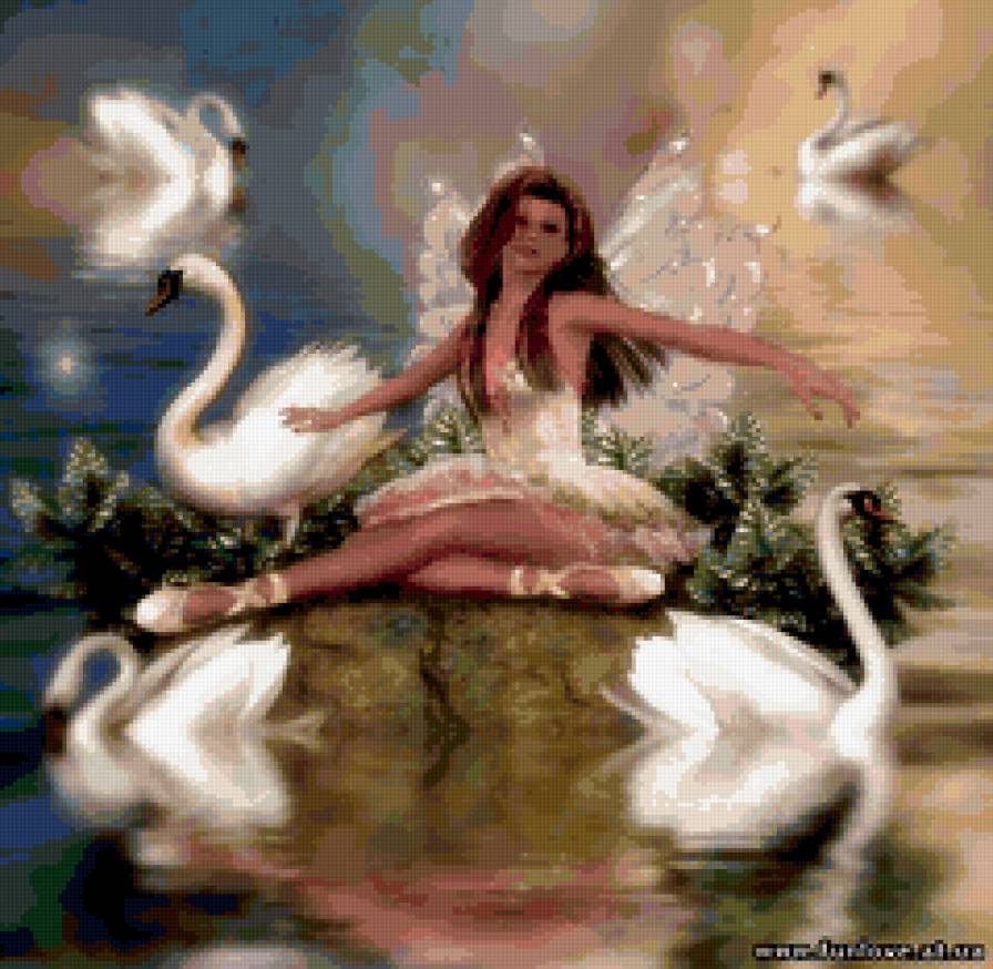 лебеди и фея - лебеди, фея - предпросмотр