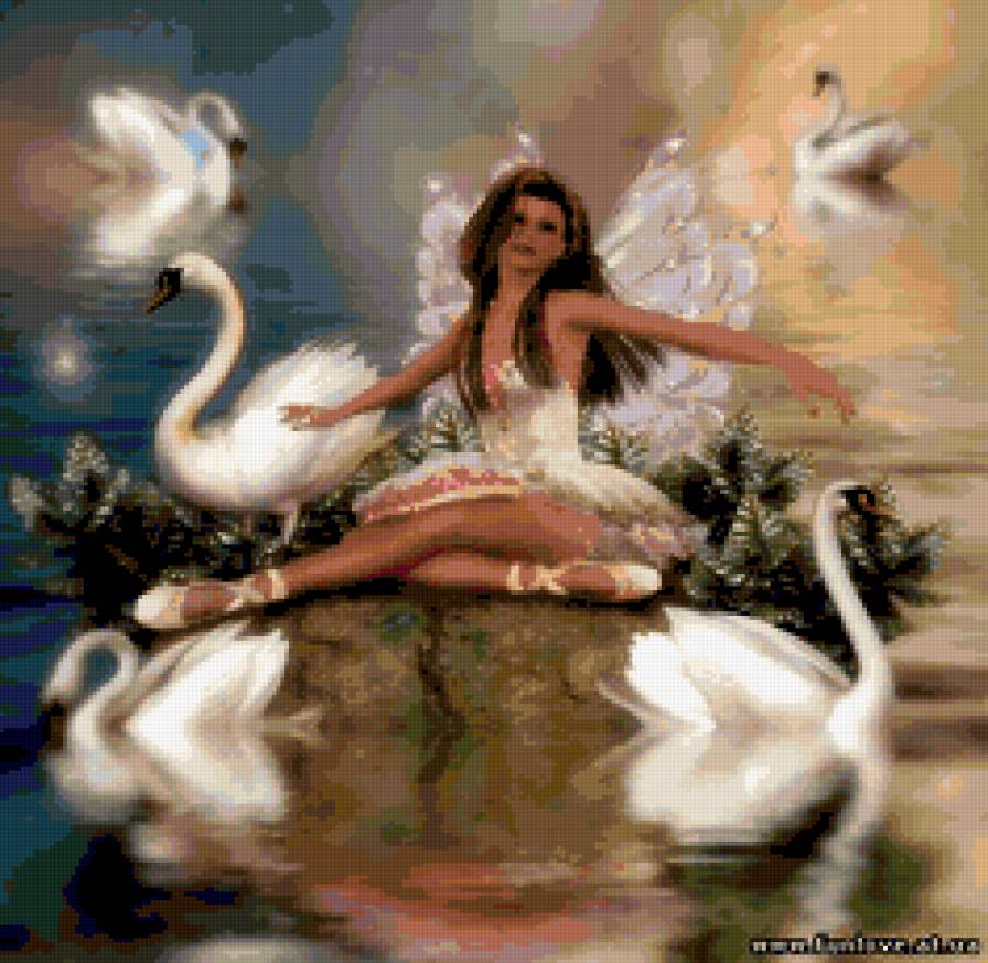 лебеди и фея - фея, лебеди - предпросмотр