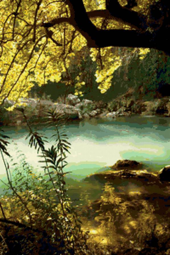 пейзаж у ручья - лес, пейзаж - предпросмотр