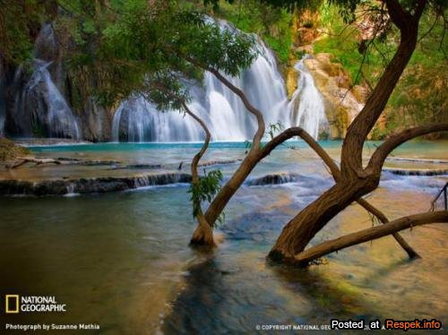 водопад с ручьем - водопад - оригинал