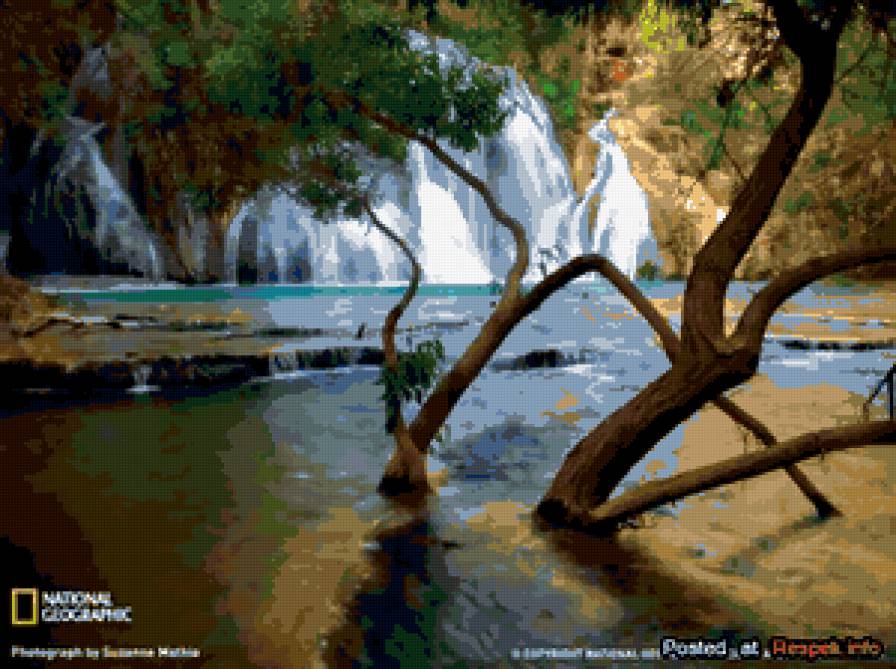 водопад с ручьем - водопад - предпросмотр